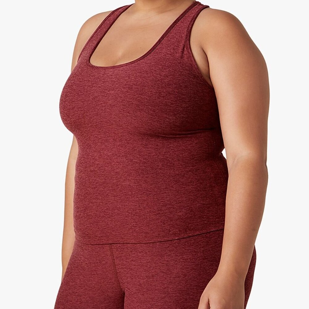 Beyond Yoga Step Up Spacedye Racerback Tank Top Burgundy - Picture 3 of 3